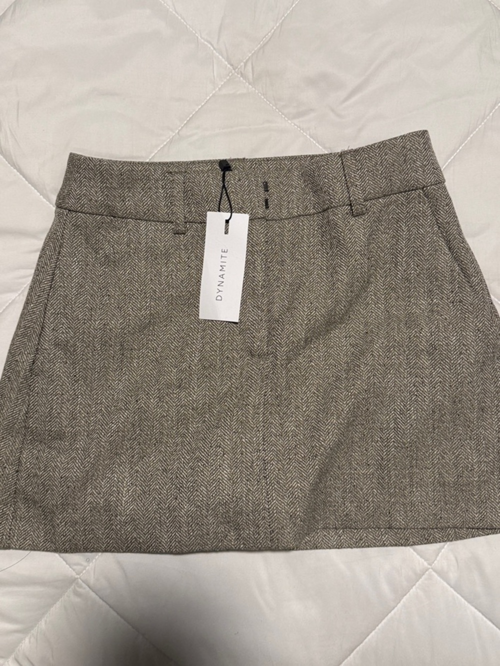 Dynamite Herringbone Mini Skirt
